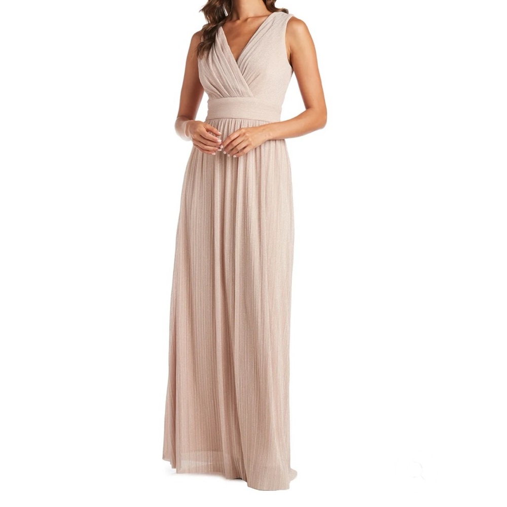 R & M Richards Sleeveless Pullover Long Dress Champagne Women’s